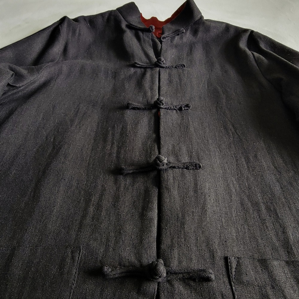 Reversible Tang Suit Jacket Red Black Women Large Vintage Traditional Minimalist - Picture 16 of 16